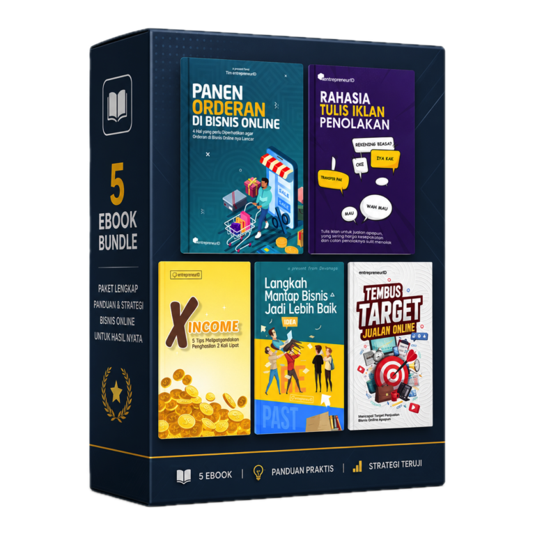 5 ebook bisnis berisi panduan penjualan, copywriting, penghasilan, dan strategi bisnis online