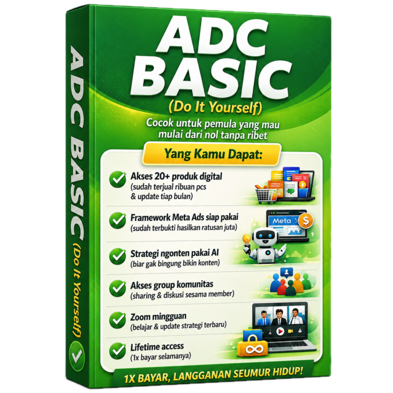 ADC basic affiliate marketing 99rb untuk pemula dengan akses lifetime dan strategi meta ads