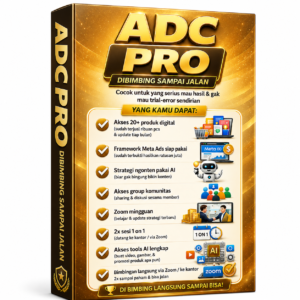 ADC Pro program affiliate digital untuk pemula yang ingin belajar jualan produk digital dengan video tutorial dan marketing kit.