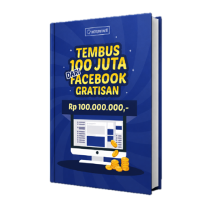 Ebook gratis tembus 100 juta dari FB gratisan dalam tampilan mockup buku biru