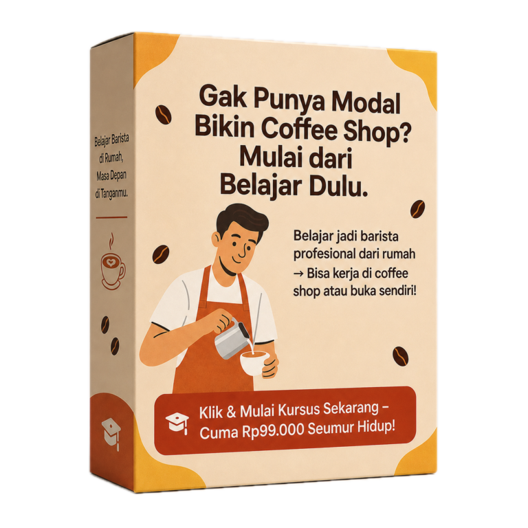 Box kursus hidup dari kopi online untuk belajar membuat kopi profesional dari rumah seharga Rp99.000