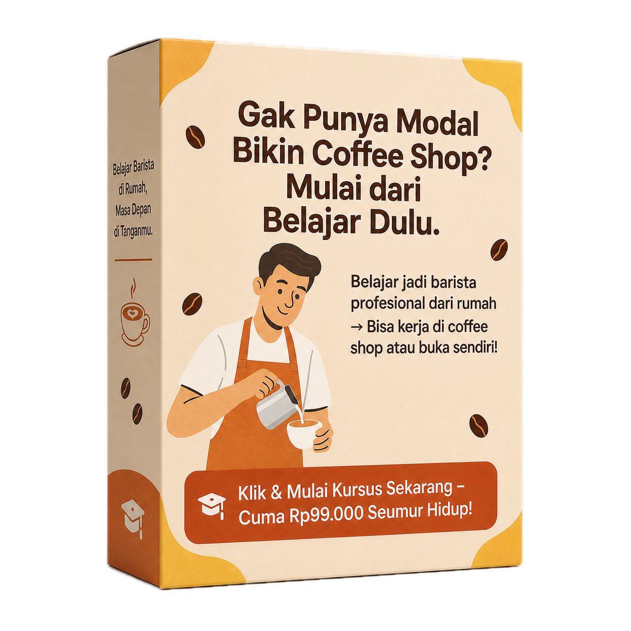 Box kursus hidup dari kopi online untuk belajar membuat kopi profesional dari rumah seharga Rp99.000