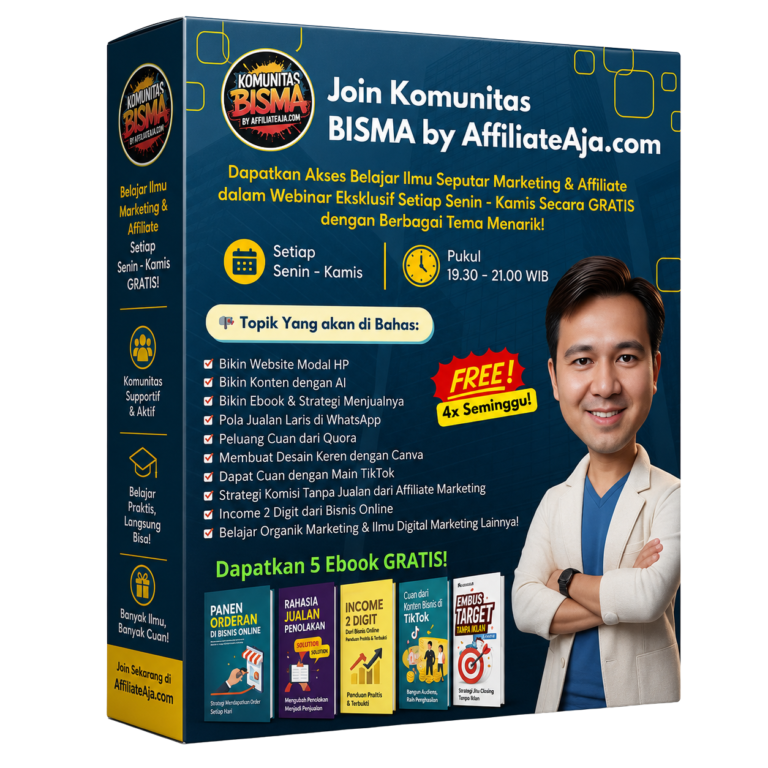 Box Komunitas BISMA by AffiliateAja untuk belajar marketing dan affiliate secara gratis