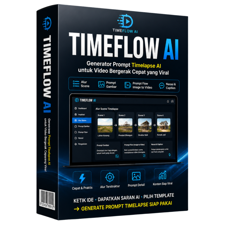 TimeFlow AI: tool AI untuk membuat konsep video timelapse dengan prompt, narasi, caption, dan hashtag