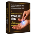 Totok Jari Petir dengan ilustrasi terapi jari dan efek cahaya listrik di telapak tangan