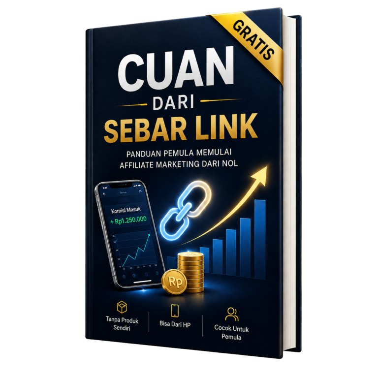 Cover Ebook Cuan dari Sebar Link panduan affiliate marketing untuk pemula
