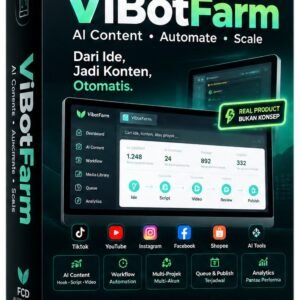 VibotFarm, aplikasi AI untuk otomatisasi pembuatan konten video, pengelolaan multi-akun media sosial, dan affiliate marketing.